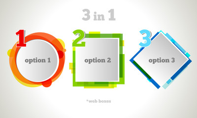 Abstract Web Design Bubble Text. Colorful Banner Set