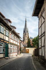 Obraz premium Schmale Gassen in Wernigerode, Innenstadt