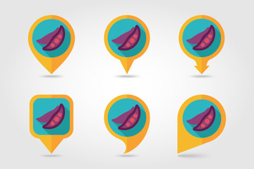Pea flat icon with long shadow