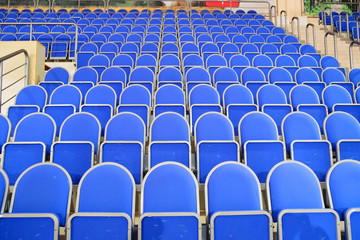 Naklejka premium Blue stadium seats hall handball