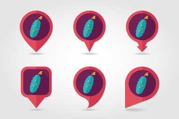 Cucumber flat icon with long shadow