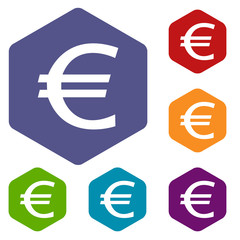 Euro rhombus icons