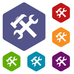 Obraz premium Repair rhombus icons