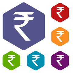 Rupee rhombus icons