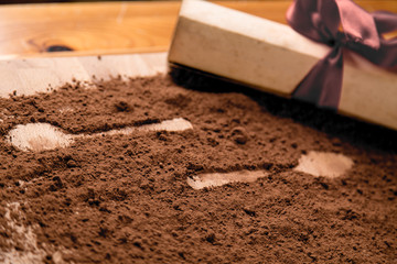 Traditional coffee on wooden table