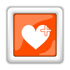 Obraz premium Heart with cross icon