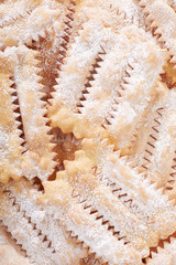 Chiacchiere, italian pastry background