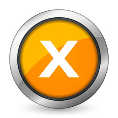 Obraz premium cancel orange icon