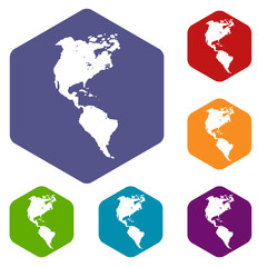 Continental Americas rhombus icons