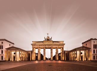 Berlin, Brandenburg Gate at night