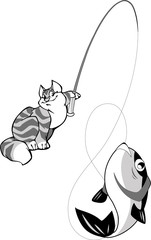 cat and fish