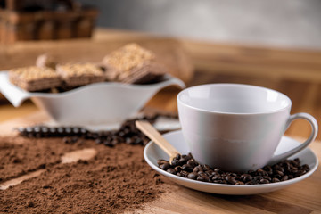 Coffee background, home ambient concept