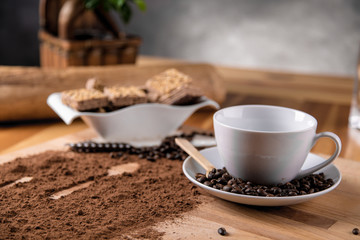 Coffee background, home ambient concept