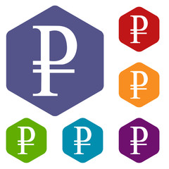 Obraz premium Ruble rhombus icons