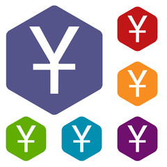 Obraz premium Yen rhombus icons