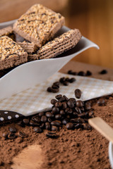 Coffee background, home ambient concept