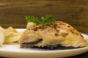 grilled chicken with a mustard