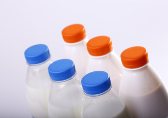 set of bottles with milk