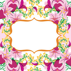 Fototapeta na wymiar Frame with floral background