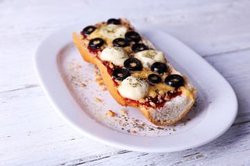Tasty sandwich with vegetables and cheese