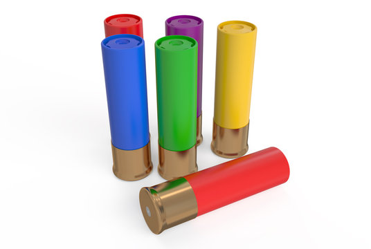 shotgun shells, colored