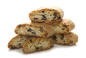 Cantucci con gocce di cioccolato- biscotti Toscani alle mandorle