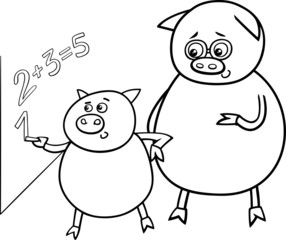 piglet at match coloring page