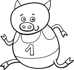 running piglet coloring page