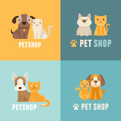 Vector pet shop logo design templates