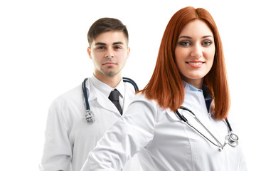 Fototapeta premium Medical workers isolated on white