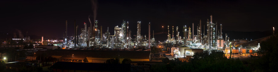 Panorama of oil refinery in Chile