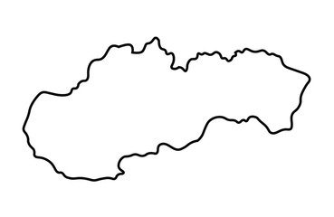 abstract black map of Slovakia