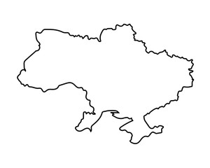 black outline of Ukraine map