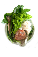 Miang Kum fish (Leaf-Wrapped Bite-Size Appetizer Mackerel)