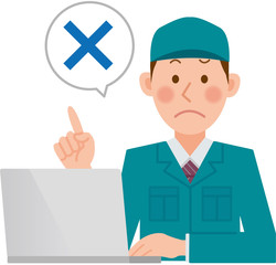 作業員　パソコン　不正解