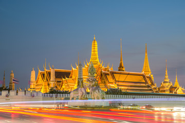 Wat Phra Kaew, Temple of the Emerald Buddha,Grand palace at twil