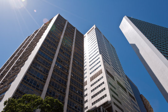 Old Commercial Skyscrapers in Downtown Rio de Janeiro