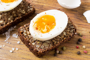 Hard boiled egg sandwich