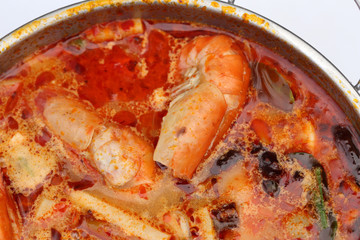 Tom Yum Goong - Thai hot and spicy soup with shrimp