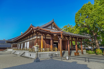 Taishiden hall at Shitennoji Temple in Osaka