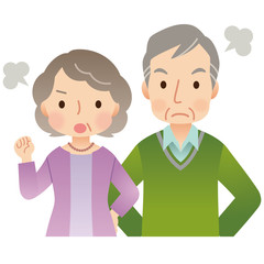 高齢者男女　夫婦　シニア　表情