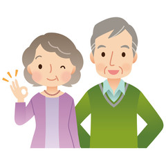 高齢者男女　夫婦　シニア　表情