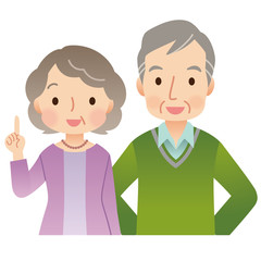 高齢者男女　夫婦　シニア　表情