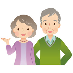 高齢者男女　夫婦　シニア　表情