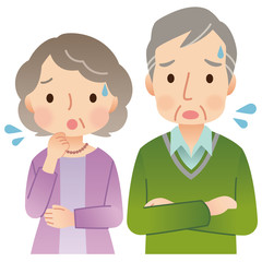 高齢者男女　夫婦　シニア　表情