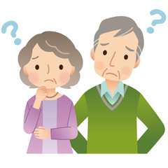 高齢者男女　夫婦　シニア　表情