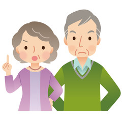 高齢者男女　夫婦　シニア　表情