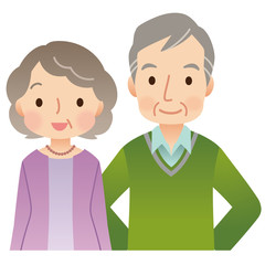 高齢者男女　夫婦　シニア　表情
