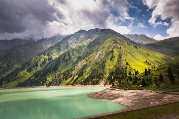 landscape mountain  lake in Central Asia