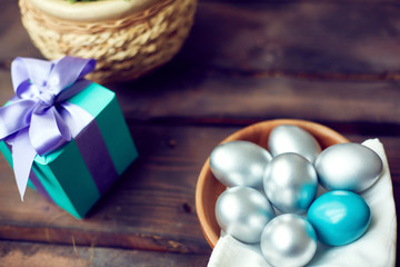 Silver Easter eggs
